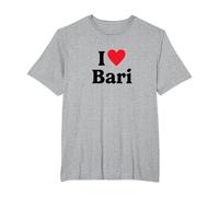 I Love Bari Maglietta, Uomo Taglie Grandi, Grigio Melange, 3X Tall