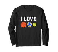 I Love Basketball Shirt I Love Pickleball I love Volley Maglia a Manica