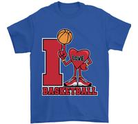 I Love Basketball Uomo T-Shirt 100% Cotone