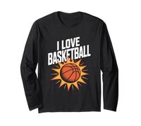 I Love Basketball Vibrant Sunburst Motivation Maglia a Manica