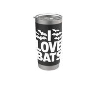 I Love Bats Spooky Tema Halloween Bicchiere termico in acciaio inox doppia parete