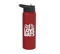 I Love Bats Spooky Tema Halloween Stainless Steel Insulated Water Bottle