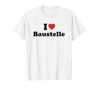 I Love Baustelle Funny Humor Retro Maglietta