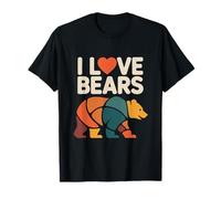 I Love Bears Mosaico Wildlife Graphic Maglietta