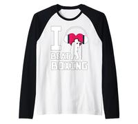 I Love Beatboxing Musica Old School Rap Microfono Beatboxer Maglia con Maniche Raglan