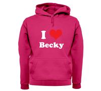 I Love Becky - Adulti Felpa/Maglione - Sing Cantante Testo Ventola Tour Concerto