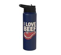 I Love Beef Meat Lovers Bistecca Divertimento Stainless Steel Insulated Water Bottle