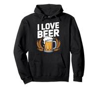 I Love Beer Brew Mug Grano Cheers Felpa con Cappuccio