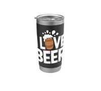 I Love Beer Festive Barrel Fun Bicchiere termico in acciaio inox doppia parete