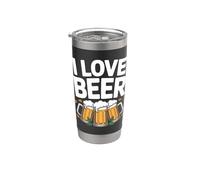 I Love Beer Lager Celebration Momenti divertenti Bicchiere termico in acciaio inox doppia parete