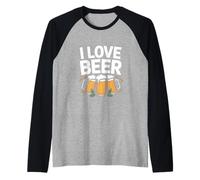I Love Beer Lager Celebration Momenti divertenti Maglia con Maniche Raglan