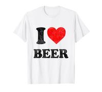 I Love Beer Tee I Heart Beer Birra Alcol Divertente Bere Maglietta