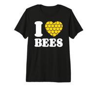 I Love Bees Cuore A Nido d'Ape Ventaglio Maglietta Premium