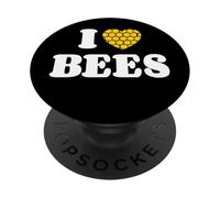 I Love Bees Cuore A Nido D'Ape Ventaglio PopSockets PopGrip Adesivo