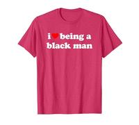 I Love Being A Black Man Maglietta, Uomo, Rosso mélange, 3XL
