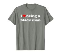 I Love Being A Black Man Maglietta, Uomo, Verde Militare mélange, S