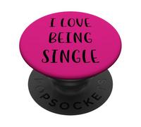 I Love Being Single Idea Divertente Bianco Lie Party PopSockets PopGrip Adesivo