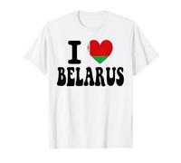 I Love Belarus Bandiera Cuore Retro Viaggio Souvenir Maglietta