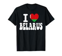 I Love Belarus Bandiera Cuore Retro Viaggio Souvenir Maglietta