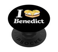 I Love Benedict Food Lover Breakfast Eggs with Hollandaise PopSockets PopGrip Adesivo