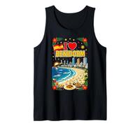 I Love Benidorm Spagna Vacanza al Mare Souvenir da Viaggio Canotta