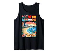I Love Benidorm Spagna Vacanza al Mare Souvenir da Viaggio Canotta
