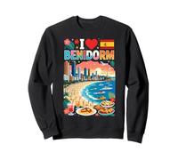 I Love Benidorm Spagna Vacanza al Mare Souvenir da Viaggio Felpa