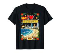 I Love Benidorm Spagna Vacanza al Mare Souvenir da Viaggio Maglietta