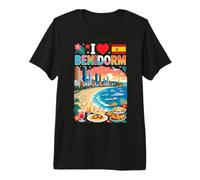 I Love Benidorm Spagna Vacanza al Mare Souvenir da Viaggio Maglietta Premium