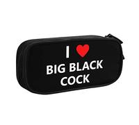 I Love Big Black Cock Pencil Bag Astuccio per matite portatile a doppio strato per ufficio a grande capacità
