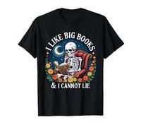 I Love Big Books Scheletro Lettura Divertente Book Lover Design Maglietta