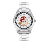 I Love Big Sacks - Orologio da polso al quarzo, in acciaio inox, con numeri arabi, per uomo e donna, Stile:, regular, MHXYZHW