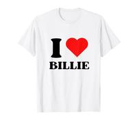 I Love Billie I Heart Billie Y2k Aesthetic Red Heart Maglietta