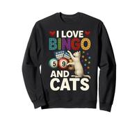I Love Bingo And Cats Maglietta Divertente Gatto e Bingo Felpa