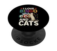I Love Bingo and Cats Maglietta divertente gatto e Bingo PopSockets PopGrip Adesivo
