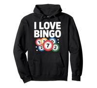 I Love Bingo Casual Divertimento Appassionato Espressione Felpa con Cappuccio