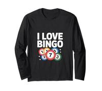 I Love Bingo Casual Divertimento Appassionato Espressione Maglia a Manica