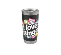 I Love Bingo Gioco Colorato Gioco Design Bicchiere termico in acciaio inox doppia parete