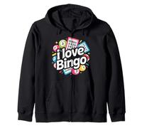 I Love Bingo Gioco Colorato Gioco Design Felpa con Cappuccio