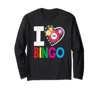 I Love Bingo - Numeri a Forma di Cuore Maglia a Manica