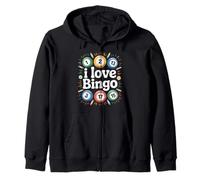 I Love Bingo - Palline con numeri colorati Felpa con Cappuccio