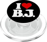 I LOVE BJ I HEART B.J. NOME INIZIALI MONOGRAMMA PopSockets PopGrip per MagSafe