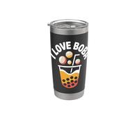 I Love Boba Bubble Tea Bevande Divertimento Bicchiere termico in acciaio inox doppia parete