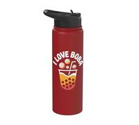 I Love Boba Bubble Tea Bevande Divertimento Stainless Steel Insulated Water Bottle