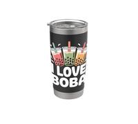 I Love Boba Bubble Tea Drink Fun Bicchiere termico in acciaio inox doppia parete