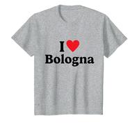 I Love Bologna Maglietta, Bambini, Grigio Melange, 2 Anni