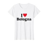 I Love Bologna Maglietta, Donna, Bianco, XS