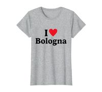I Love Bologna Maglietta, Donna, Grigio Melange, S