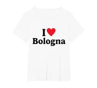 I Love Bologna Maglietta, Donna Plus-Size, Bianco, 1X