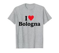 I Love Bologna Maglietta, Uomo, Grigio Melange, 6XL
